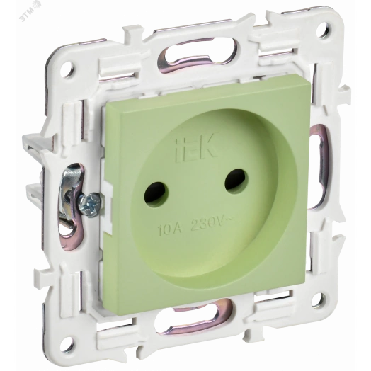 SKANDY Розетка без заземления с защитными шторками 10А SK-R01G мятный IEK