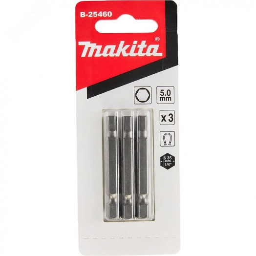 Насадка бита HEX5.0, 50 мм, E-form (MZ), 3 шт.