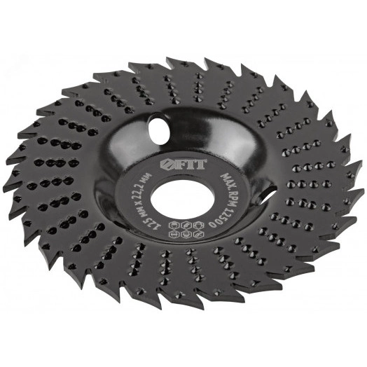 Диск-фреза обдирочный по дереву, плоский, посадочный диаметр 22,2 мм, 125 мм, грубая насечка