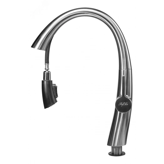 Смеситель для мойки ПСМ-300-9 STEEL нержавеющая сталь AISI-304 с выдвижной лейкой тип См-МОЦБИвА