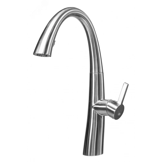 Смеситель для мойки ПСМ-300-9 STEEL нержавеющая сталь AISI-304 с выдвижной лейкой тип См-МОЦБИвА