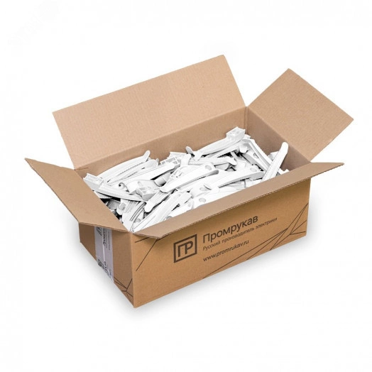 Держатель кабеля односторонний для прямого монтажа в гофроящике белый (200 шт/кор)