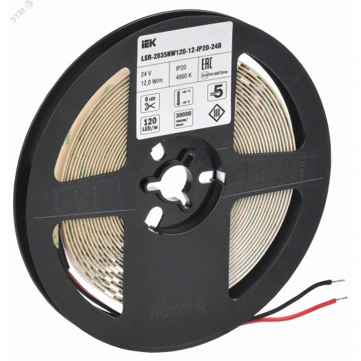 Лента светодиодная 5м LSR-2835NW120-12-IP20-24В IEK