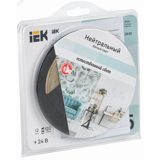 Лента светодиодная 5м LSR-2835NW120-12-IP20-24В IEK