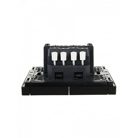 FORTE&PIANO Выключатель 2-клавишный проходной с индикацией 10А FP108 черный IEK