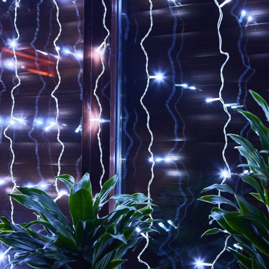 Занавес светодиодный 3х2м 160 светодиодов Провод прозрачный ULD-C3020-160/DTA WHITE IP20 З