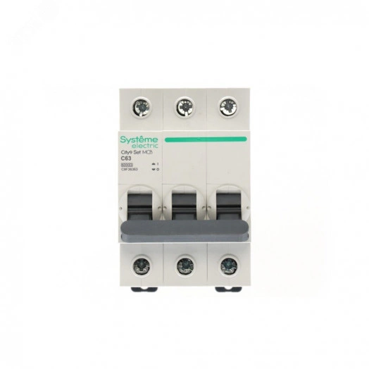 Выключатель автоматический трехполюсный (АВ) С 63А 3P 6kA 400В City9 Set