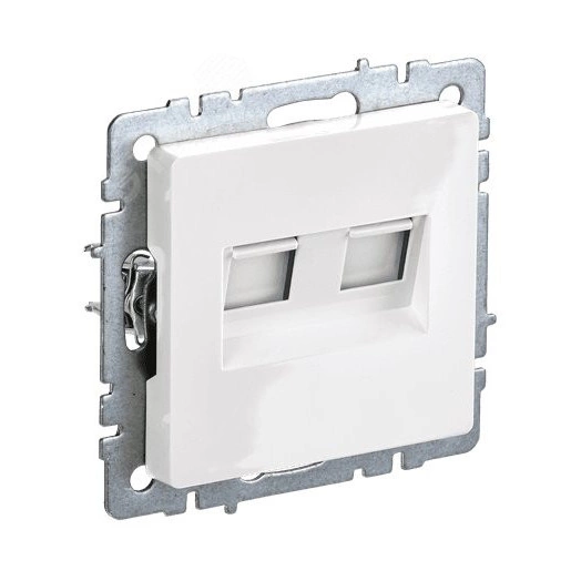 BRITE Розетка компьютерная двойная RJ45 кат.6 РК11-2-БрБ белый IEK