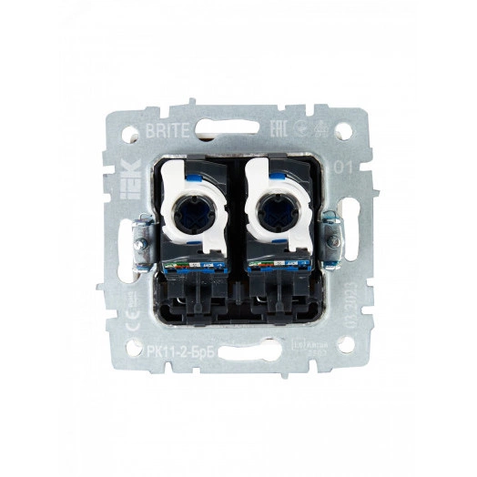 BRITE Розетка компьютерная двойная RJ45 кат.6 РК11-2-БрБ белый IEK