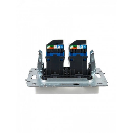 BRITE Розетка компьютерная двойная RJ45 кат.6 РК11-2-БрБ белый IEK