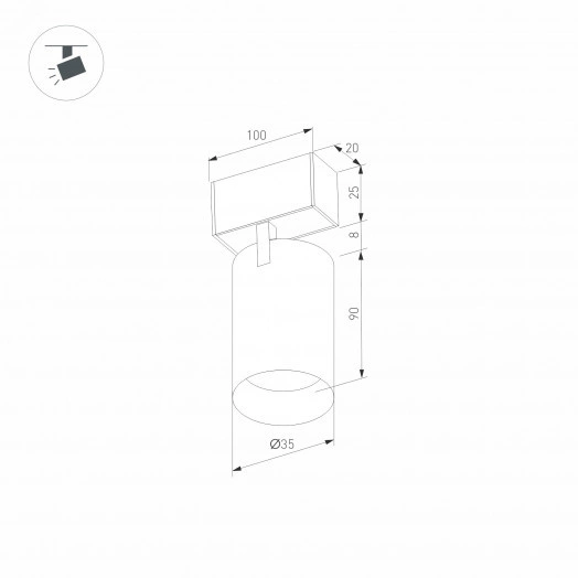 Светильник MAG-SPOT-25-R90-9W Warm3000 (BK, 30 deg, 24V, DALI) (Arlight, IP20 Металл, 3 года)