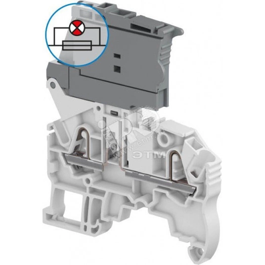 Клемма втычная ZK2.5-SF-R1 держатель предохранителя 5x20мм серая 2.5 мм.кв 2 зажима инди