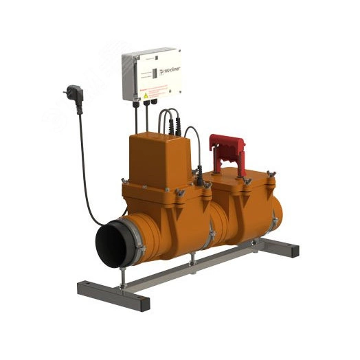 Клапан обратный с электроприводом 110 мм для наружной канализации с заслонкой из нержавеющей стали ТП-85.100-КЗЭ