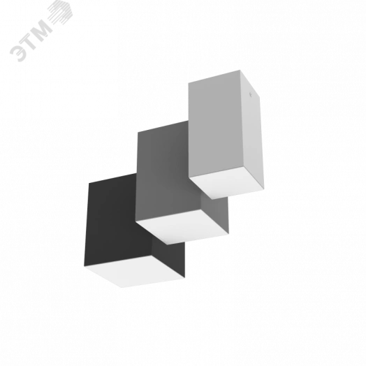 Светильник светодиодный DL-Box накладной 12Вт 3000К 120x120x170мм серый муар с рассеивателем опал