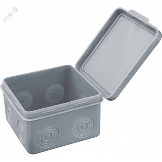 Коробка NSS-DB-80-80-50-GR распаячная открытого монтажа без мембран 80х80х50