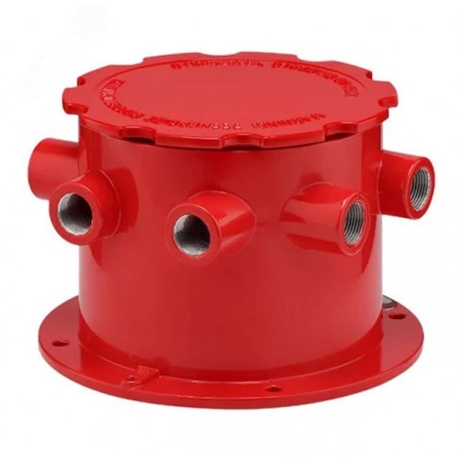 Коробка коммутационная взрывозащищенная           ККВ-07е-Ex-А-Р2 -БК3 (корпус красный), 6 выводов, без кабельных вводов