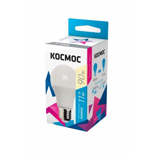 Лампа светодиодная LED 11Вт 220В Е27 D60х108 3000 теплый 900Лм А60