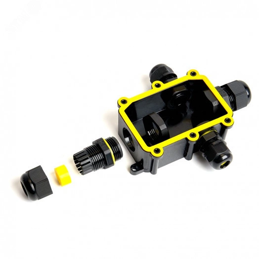 Коробка распределительная водонепроницаемая 4 выхода, с клеммой в комплекте,