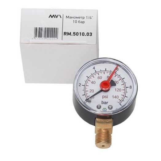манометр радиальный до 10бар, диаметр корпуса 50 мм, с нижним подключением g1/4