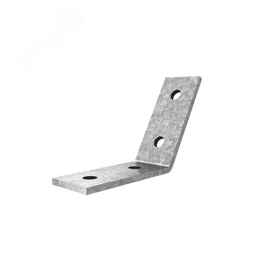 Уголок 60 град. №1, 4 отверстия для СТРАТ профиля, толщ. 5,0 мм, гальван. цинк