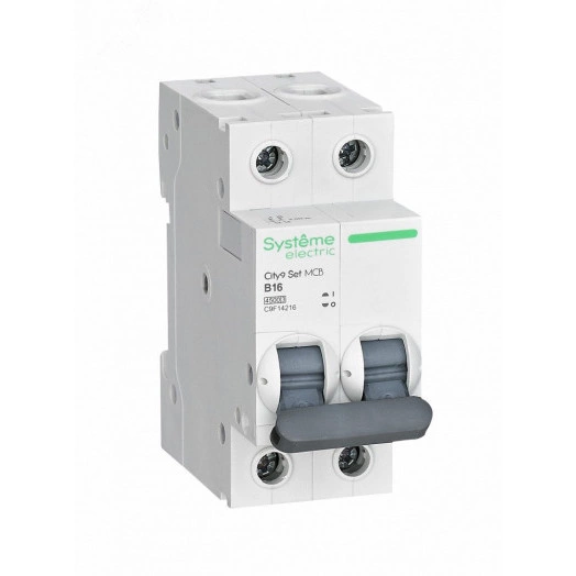 Выключатель автоматический двухполюсный 16А B 4.5kA 230В City9 Set
