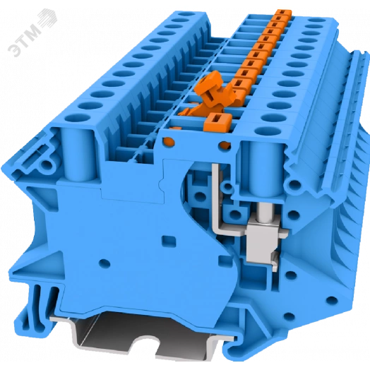 Клемма TU 1-1 с размыкателем, сечение 4 мм. кв., синяя