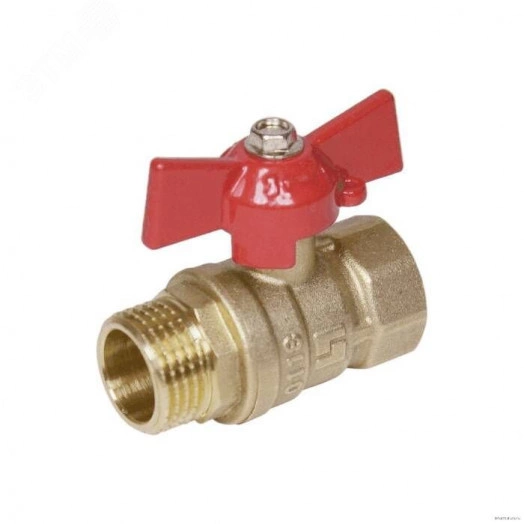 Кран шаровой латунный 11б27п1 Ду25 Ру16  м/р      бабочка