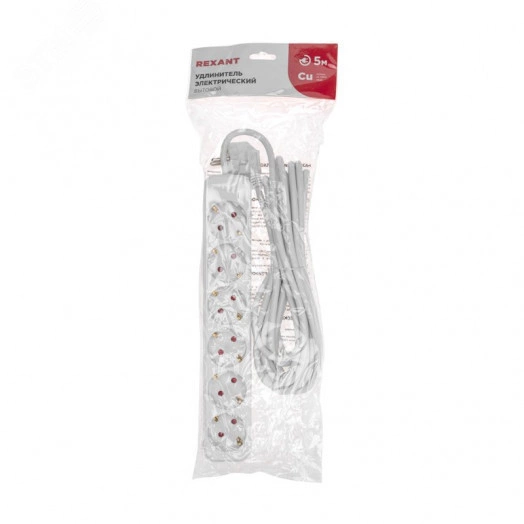 Удлинитель STANDARD 6 гнезд, 5 м, 3х1,0 мм2, с/з, белый