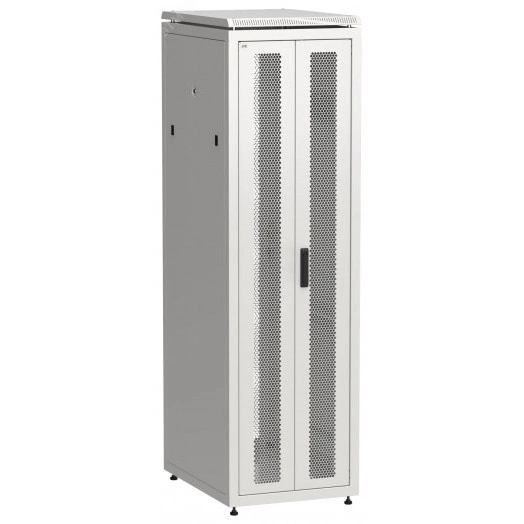 Шкаф напольный сетевой 19' LINEA N 42U 600х800мм передняя распашная перфорированная дверь задняя перфорированная серый