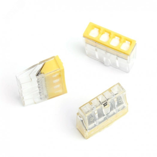 Клемма монтажная 4-проводная для подключения одножильных проводников с пастой