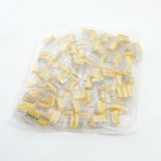 Клемма монтажная 4-проводная для подключения одножильных проводников с пастой