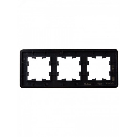 BRITE Рамка 3 поста РУ-3-1-Бр металл черный RE AL IEK