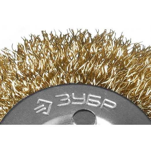 Щетка дисковая для дрели, витая латунированная стальная проволока 0,3мм, 38мм ''Профессионал''.