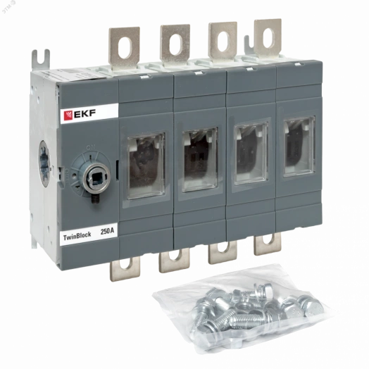 Рубильник 250A 4P без рукоятки управления TwinBlock EKF