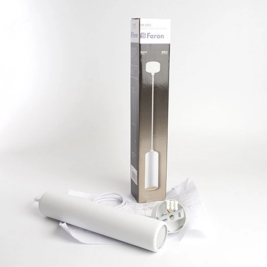 Светильник ДСО GU10 без лампы на подвесе белый с антибликовой сеточкой