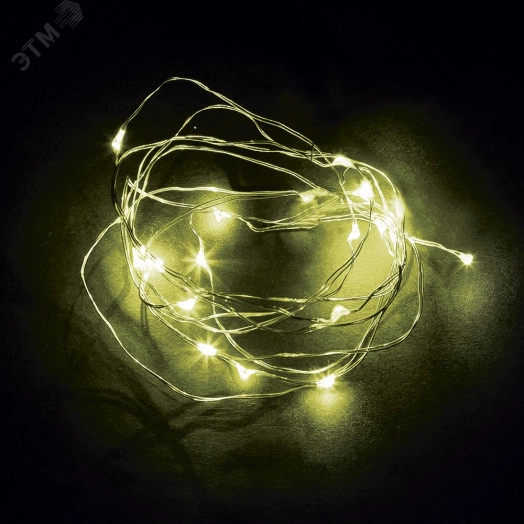 Гирлянда линейная LED желтый 2м от батареек