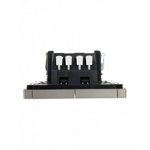 FORTE&PIANO Выключатель 2-клавишный проходной 10А FP507 сталь IEK