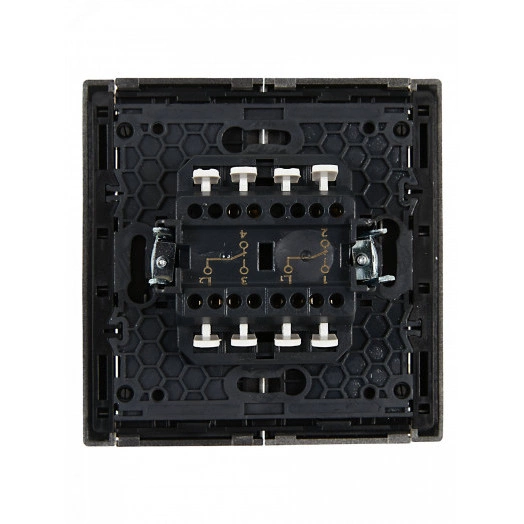 FORTE&PIANO Выключатель 2-клавишный проходной 10А FP507 сталь IEK