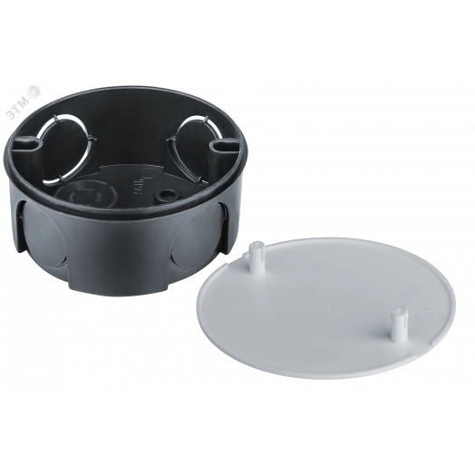 Коробка NSS-DB-SW-68-30-BL распаячная скрытого монтажа для твердых стен с крышкой черная d68х30