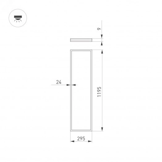 Светильник DL-INTENSO-S300x1200-40W Day4000 (WH, 120 deg, CRI90, 230V)