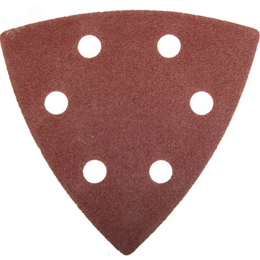 Треугольник шлифовальный ''Мастер'' универсальный на велкро основе, 6 отверстий, Р120, 93х93х93мм, 5шт