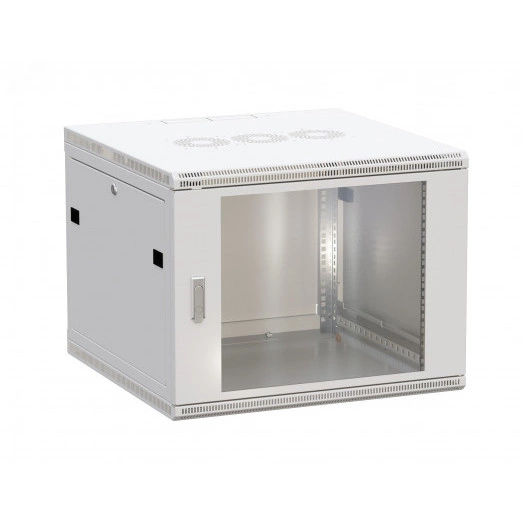 Шкаф настенный 19' TERACOM PRO 9U 600х600 мм дверь стеклянная с замком-ручкой серый