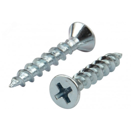 Саморез оконный острый, 4.1х25, белый цинк,  пакет (20шт.)