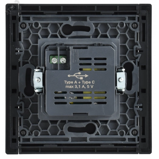 FORTE&PIANO Розетка USB A+C 3,1А FP550 сталь IEK