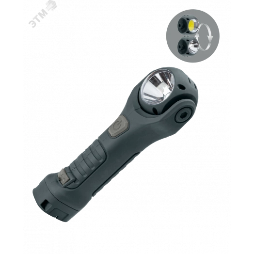 Фонарь рабочая автомобильная  аккум/3Вт+4ВтCOB+крас/съемLi-ion18650 1200mAh/USB/магн