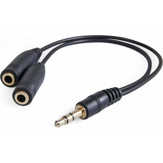 Разветвитель для наушников Audio Jack 2x3.5, 0.15 м.