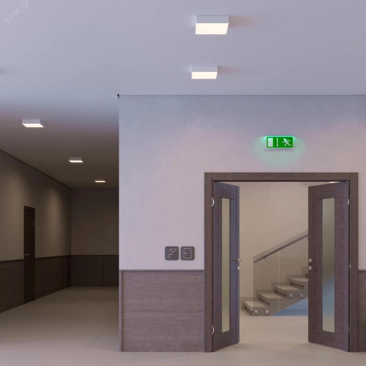 Светильник IM-QUADRO-EMERGENCY-3H-S175x175-19W Warm3000 (BK, 120 deg, 230V) (IP40 металл, 2 года)