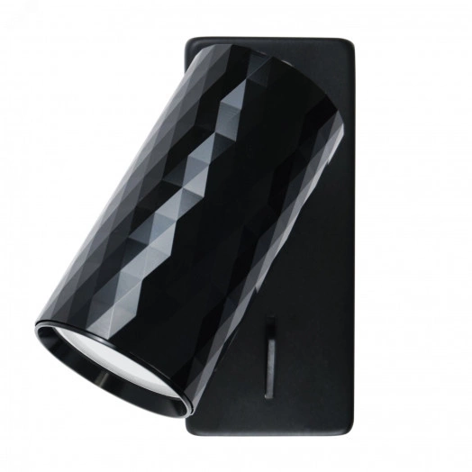 Светильник ДБО GU10 без лампы наклонный с выключателем черный