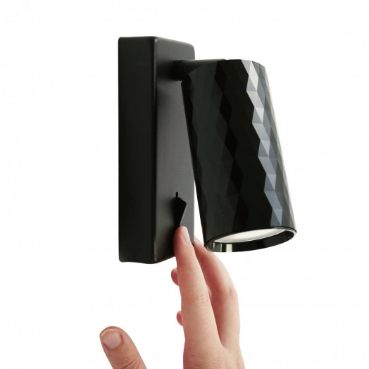 Светильник ДБО GU10 без лампы наклонный с выключателем черный