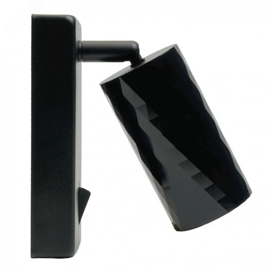 Светильник ДБО GU10 без лампы наклонный с выключателем черный